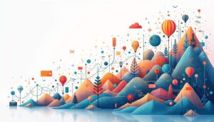 a mountain landscape with many different colored hills