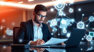 Digital marketing strategist planning online